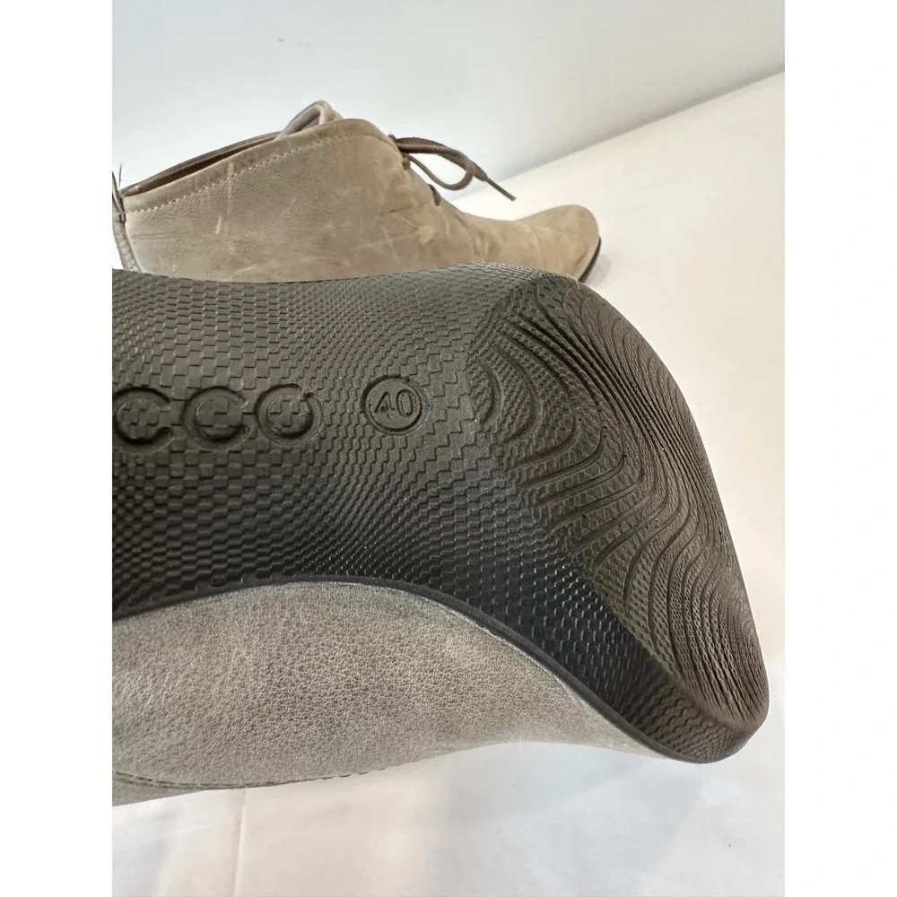 ECCO‎ Amber Sculptured Ankle Boot Gray Leather Lace Up / Womens 9
